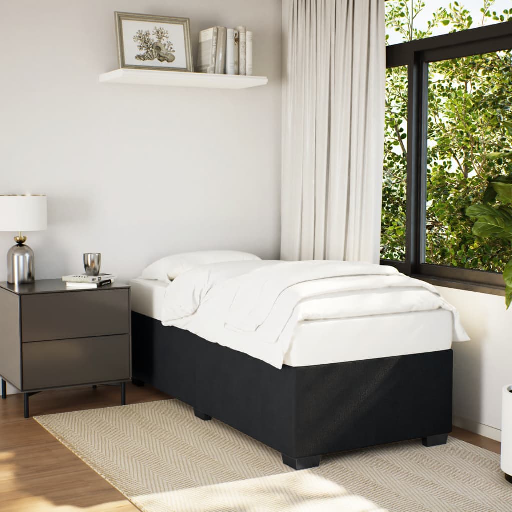 Sengeramme svart 90x190 cm fløyel