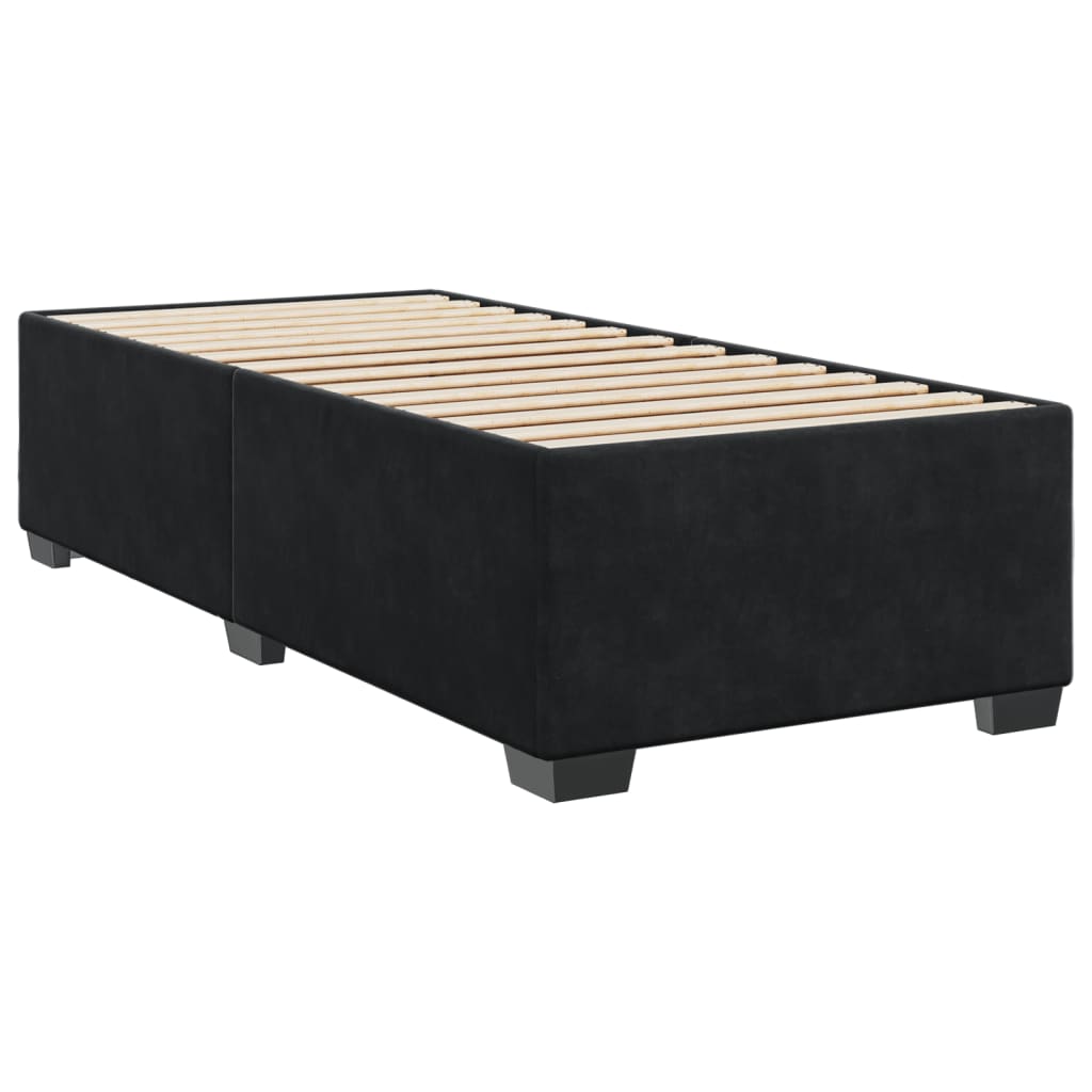 Sengeramme svart 90x190 cm fløyel