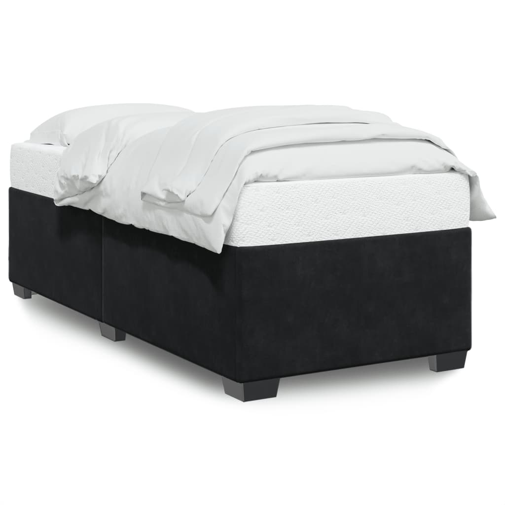 Sengeramme svart 90x190 cm fløyel