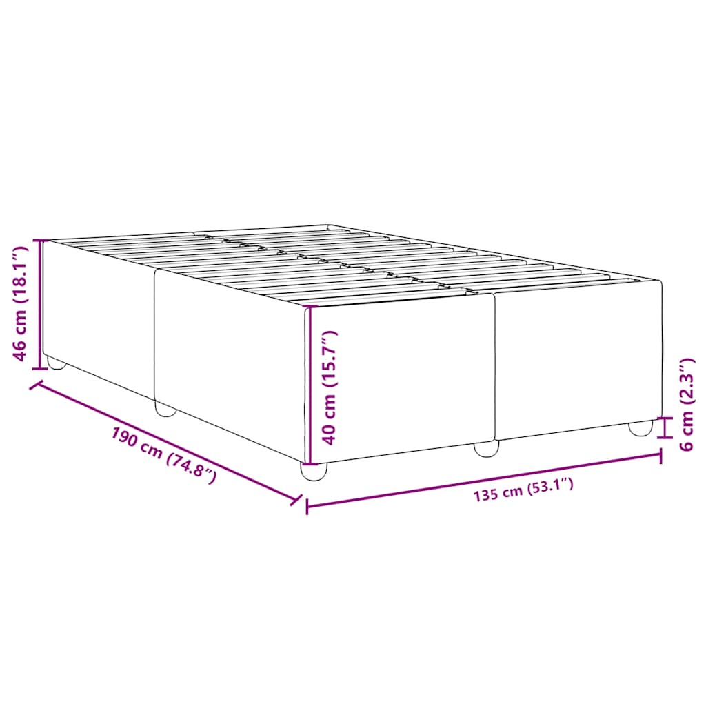 Sengeramme uten madrass mørkegrå dobbel stoff
