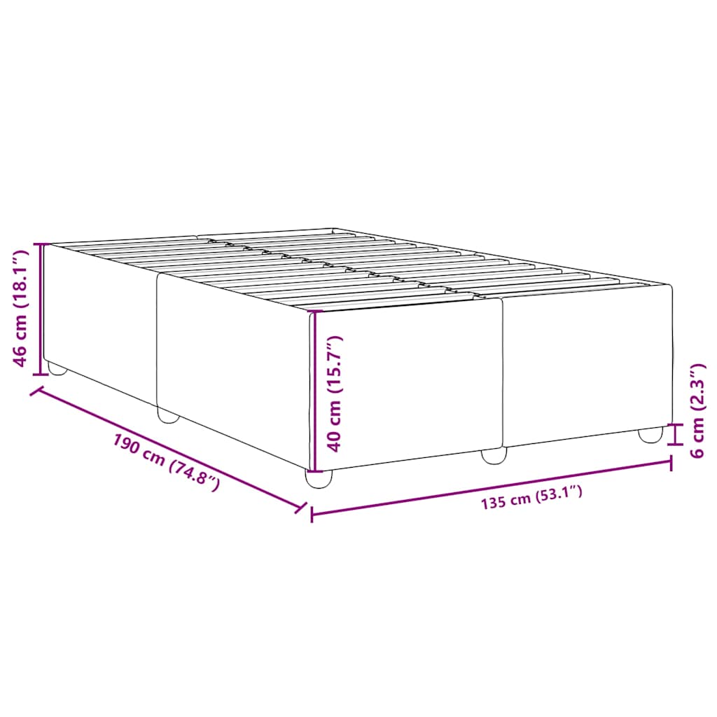 Sengeramme uten madrass svart dobbel stoff