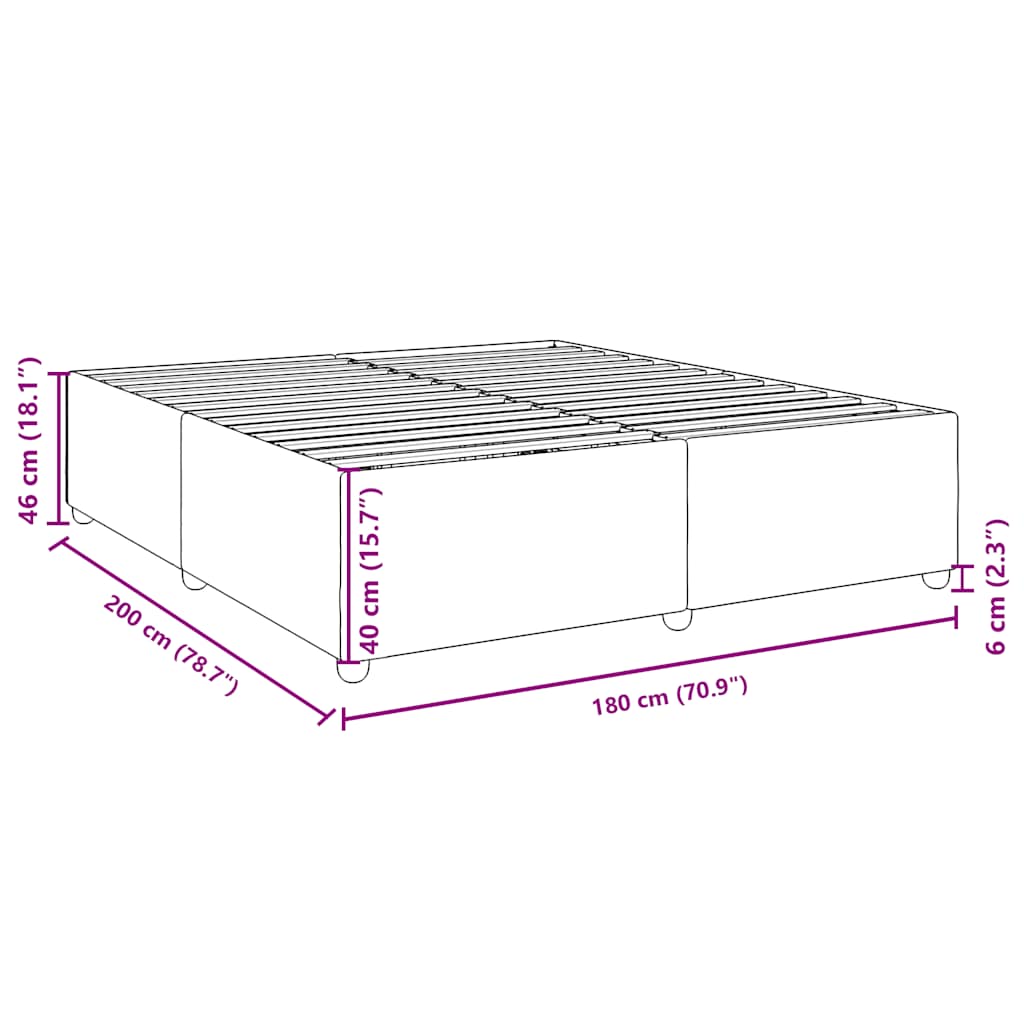 Sengeramme uten madrass svart Super King stoff