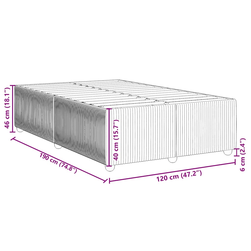 Sengeramme svart 120x190 cm fløyel