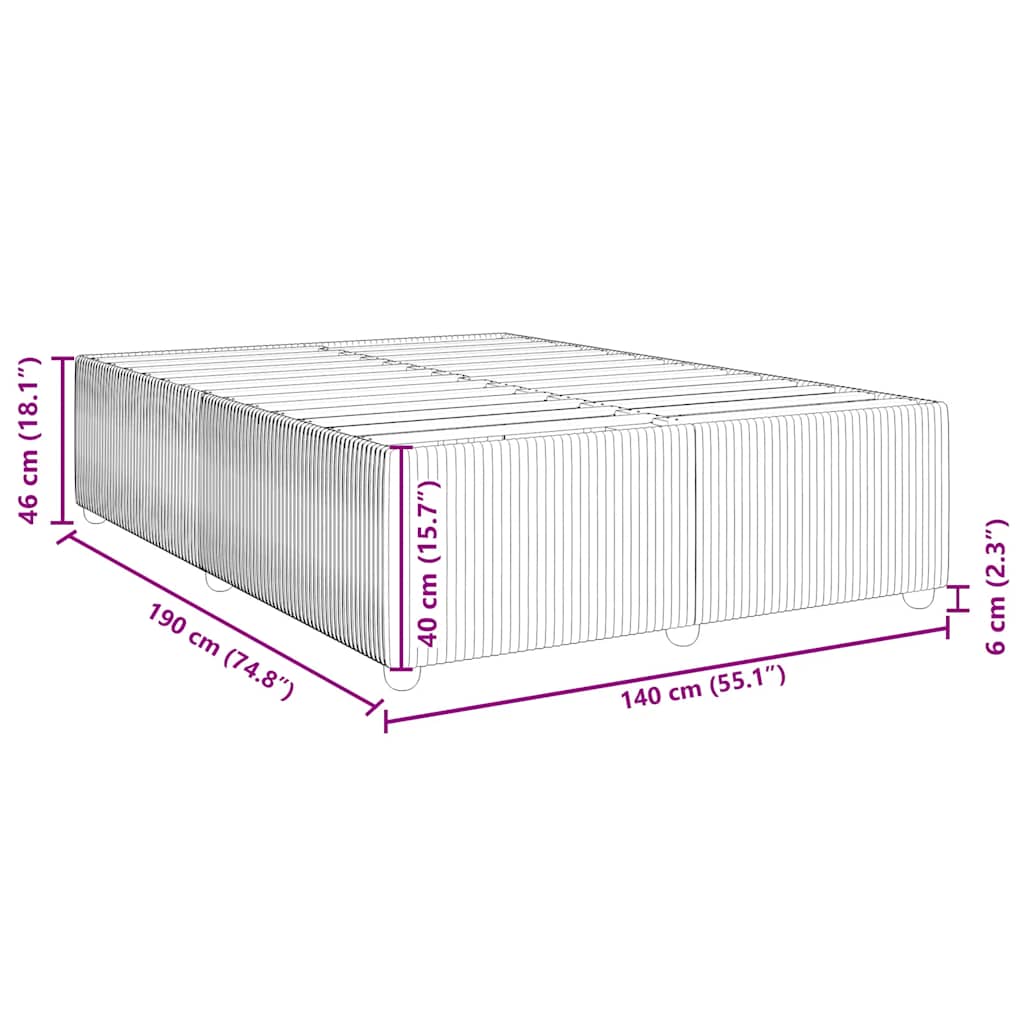 Sengeramme mørkegrønn 140x190 cm fløyel