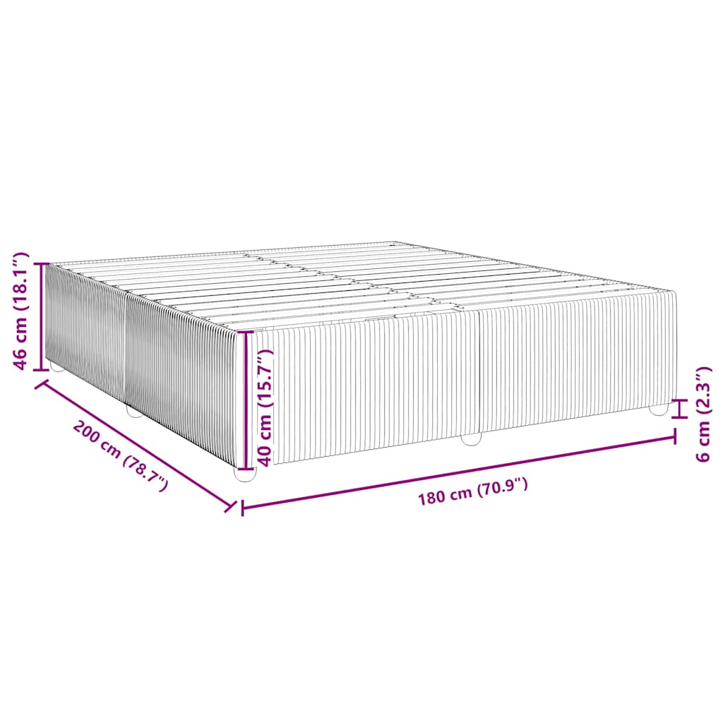 Sengeramme uten madrass mørkegrå Super King stoff