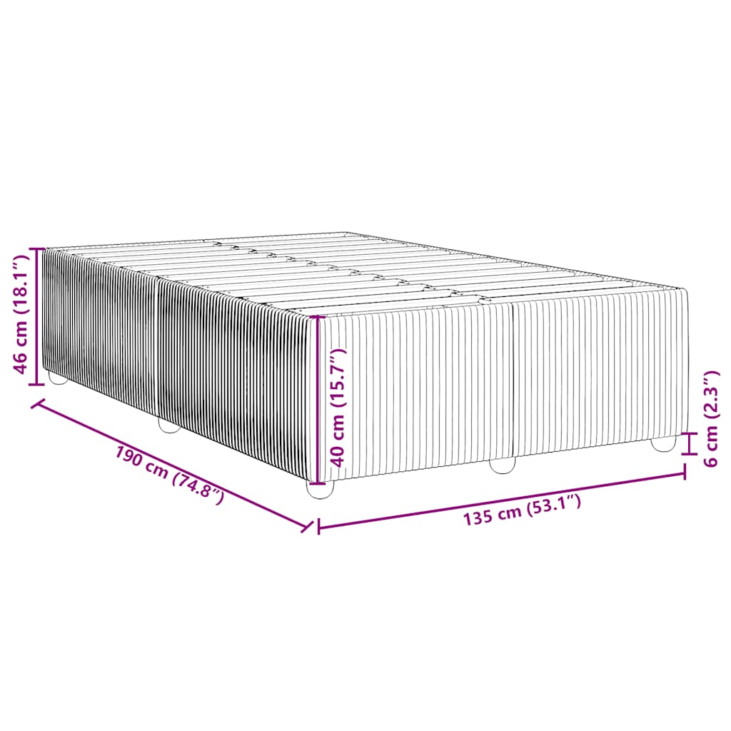 Sengeramme mørkegrå fløyel