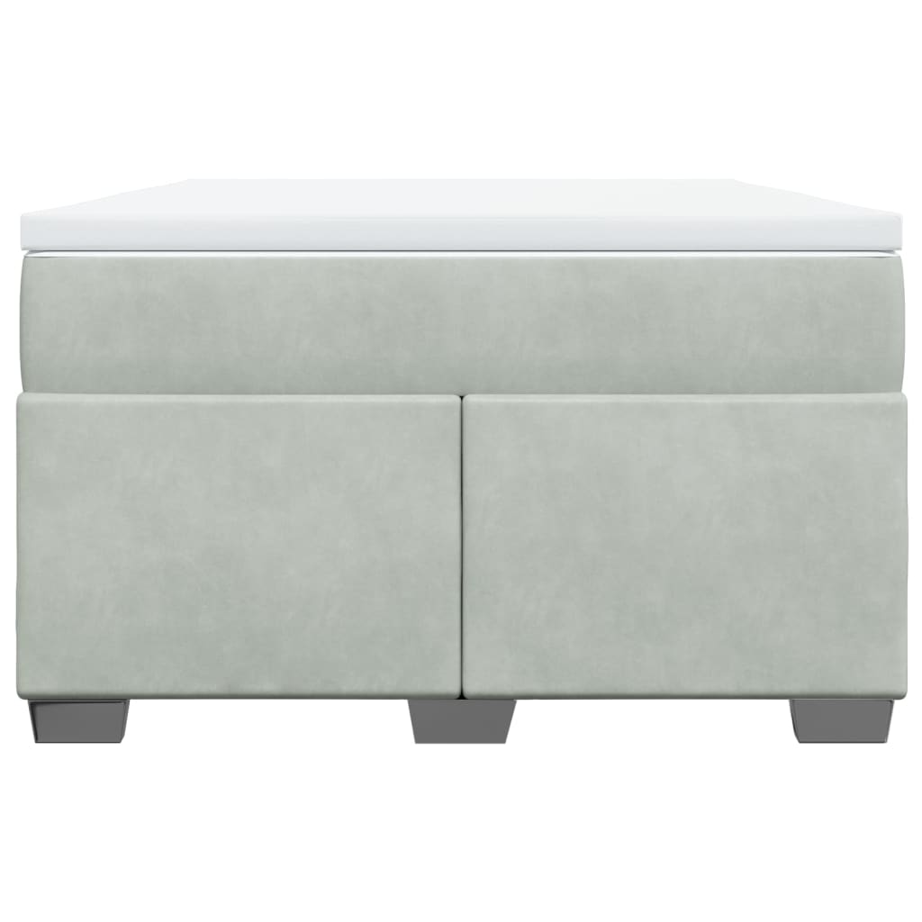 Seng med madrass boksfjær lysegrå 120x200 cm fløyel