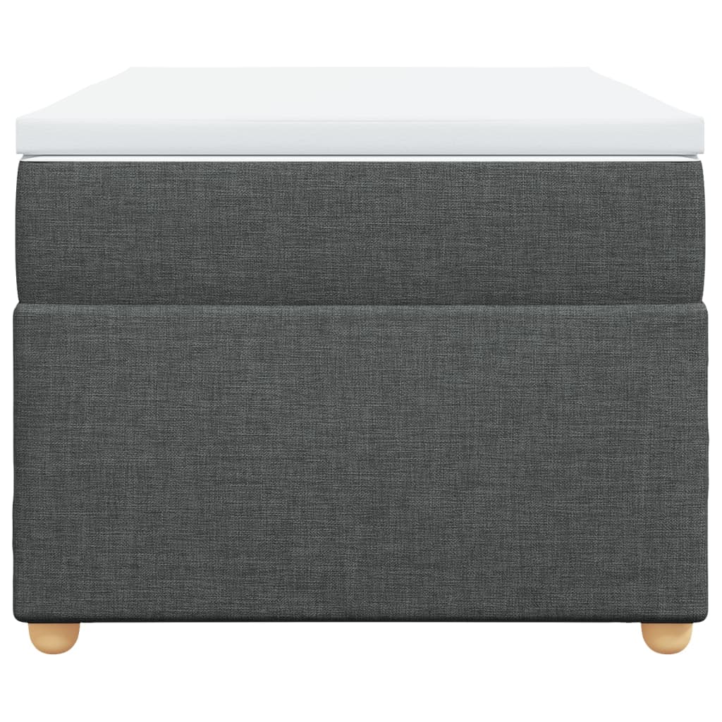 Seng med madrass boksfjær mørkegrå 90x200 cm stoff