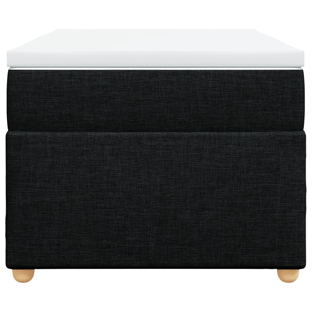 Seng med madrass boksfjær svart 90x200 cm stoff