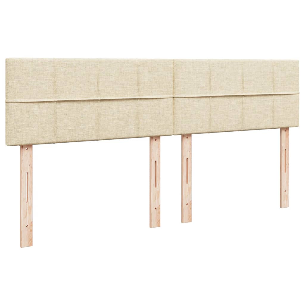 Seng med madrass boksfjær kremhvit 180x200 cm fløyel