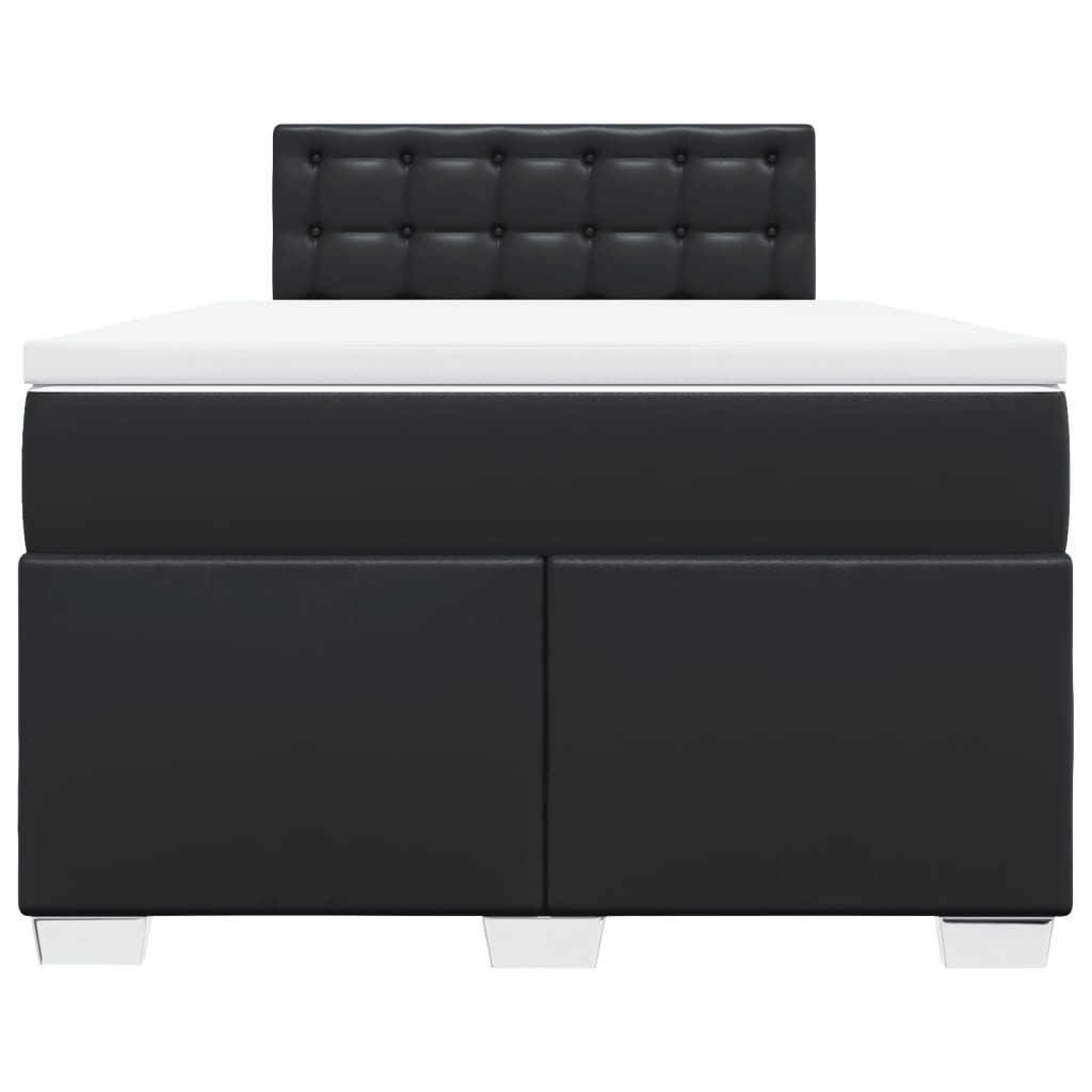 Seng med madrass boksfjær svart 120x190 cm kunstlær