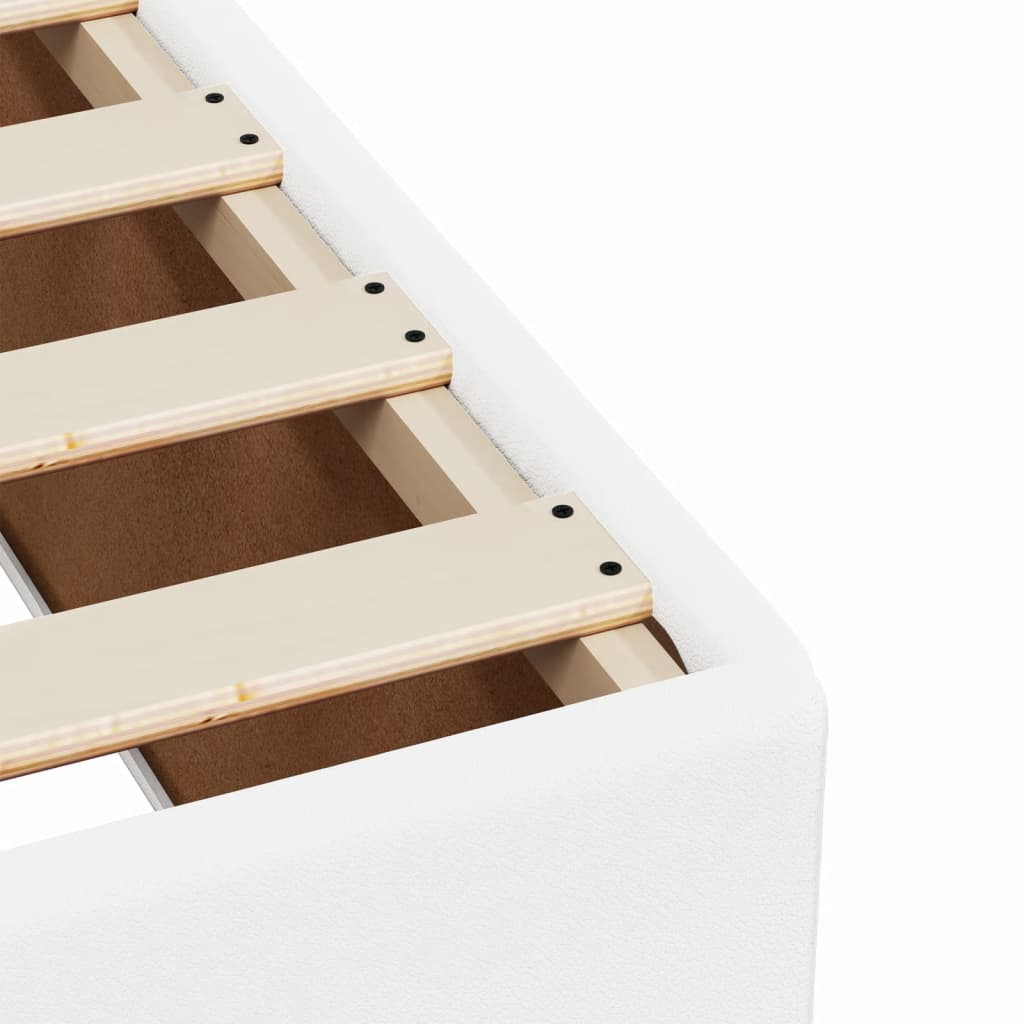 Seng med madrass boksfjær hvit 200x200 cm kunstlær