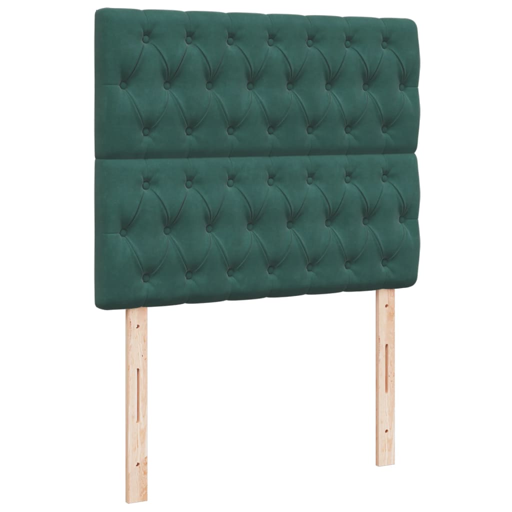 Seng med madrass boksfjær mørkegrønn 120x190 cm fløyel