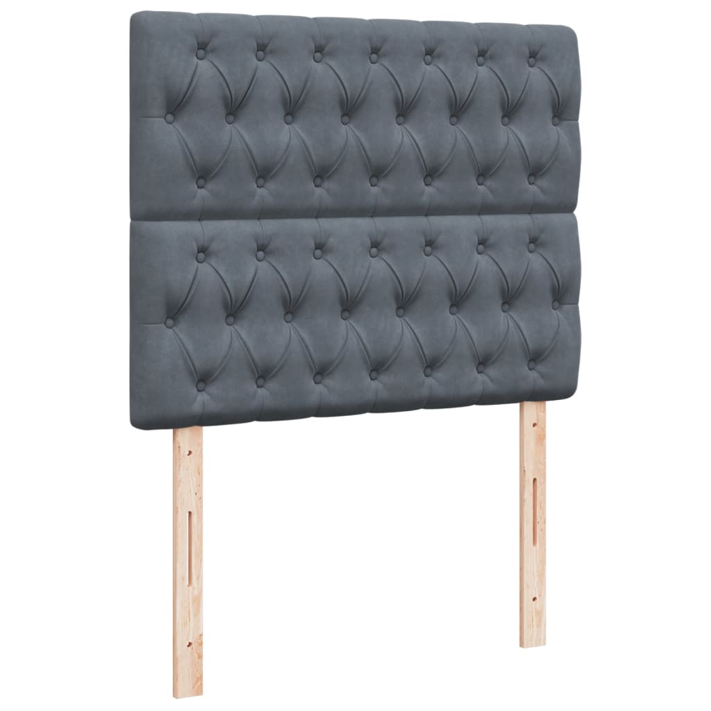 Seng med madrass boksfjær mørkegrå 120x200 cm fløyel