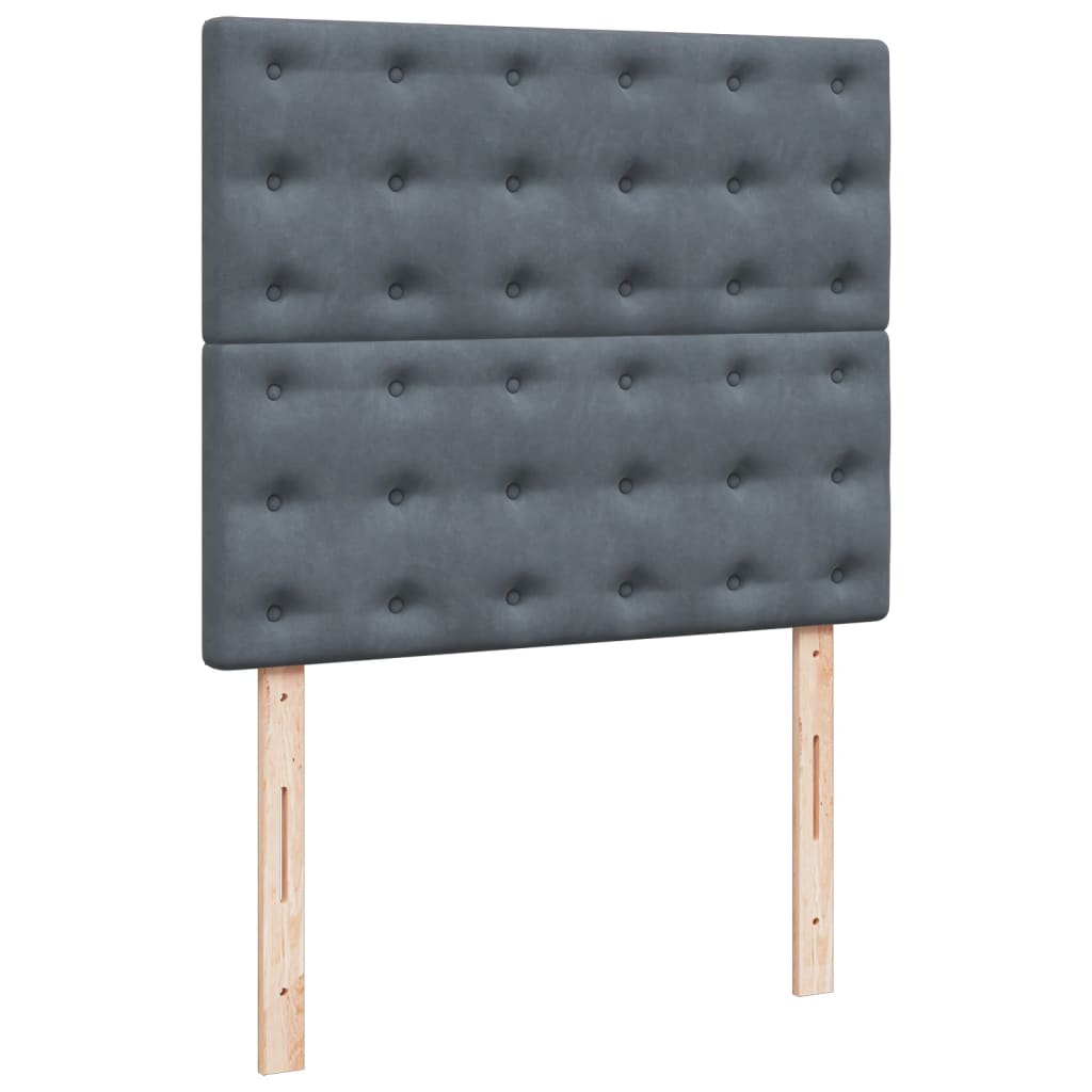 Seng med madrass boksfjær mørkegrå 120x200 cm fløyel