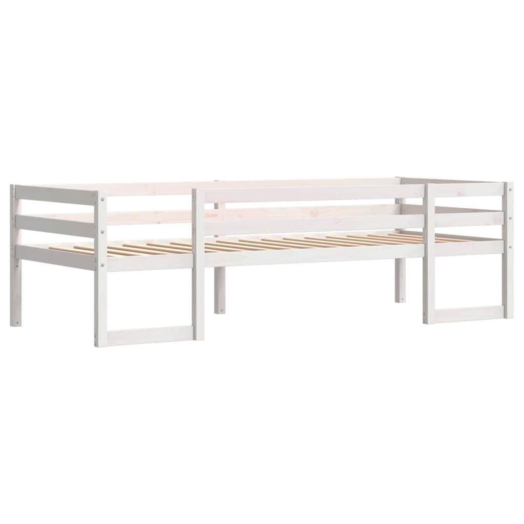 Sengeramme for barn hvit 90x200 cm heltre furu