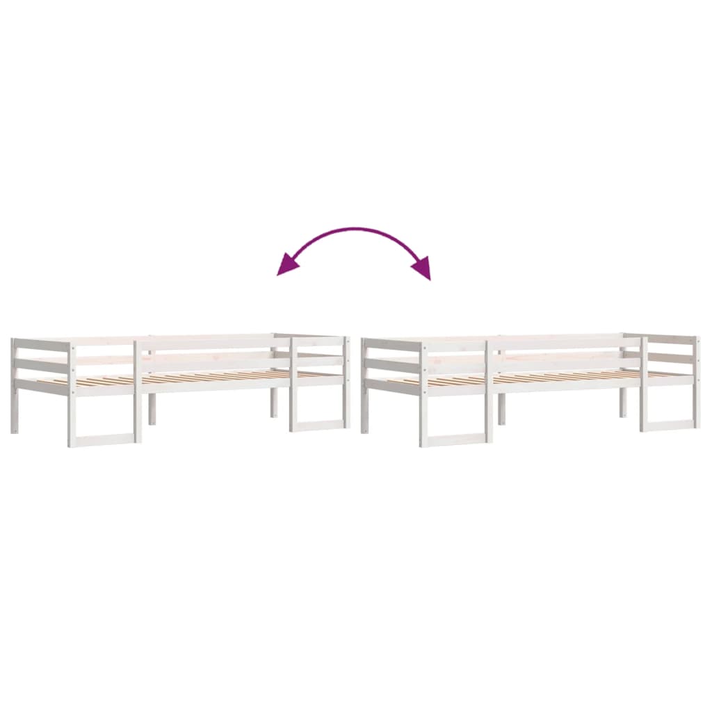 Sengeramme for barn hvit 90x200 cm heltre furu