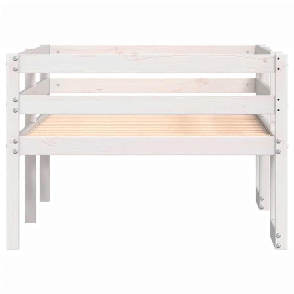 Sengeramme for barn hvit 75x190 cm heltre furu