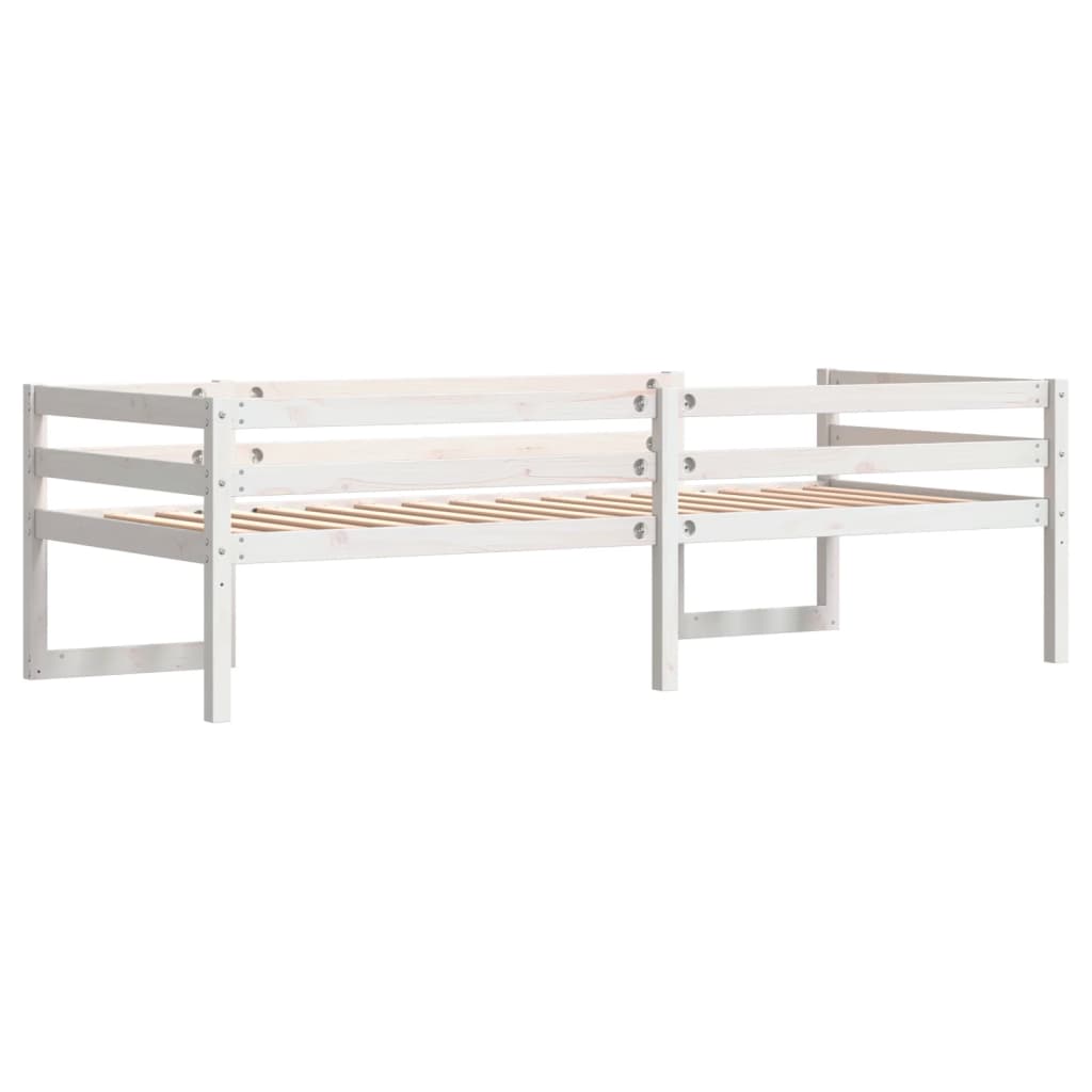 Sengeramme for barn hvit 75x190 cm heltre furu