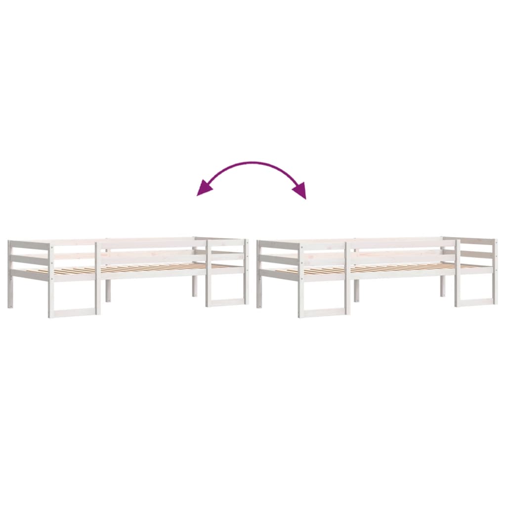Sengeramme for barn hvit 75x190 cm heltre furu