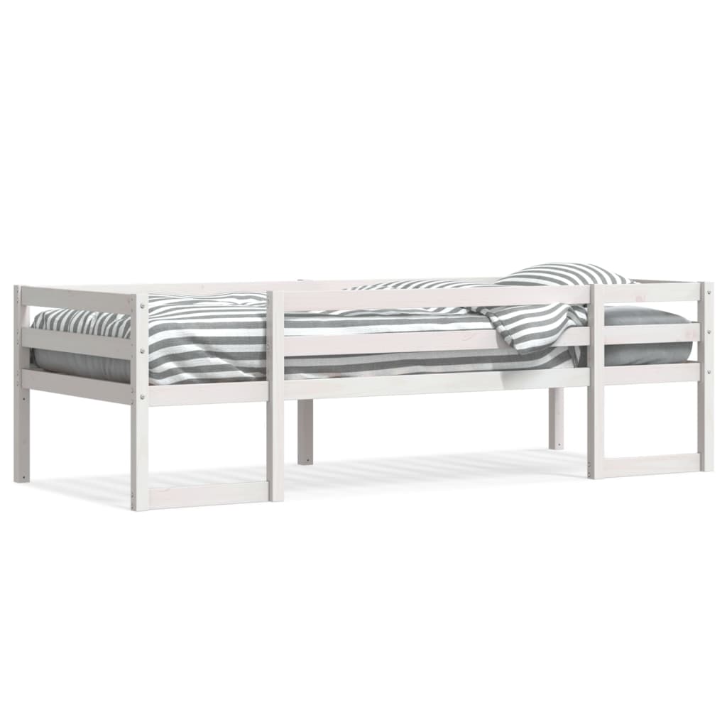 Sengeramme for barn hvit 75x190 cm heltre furu