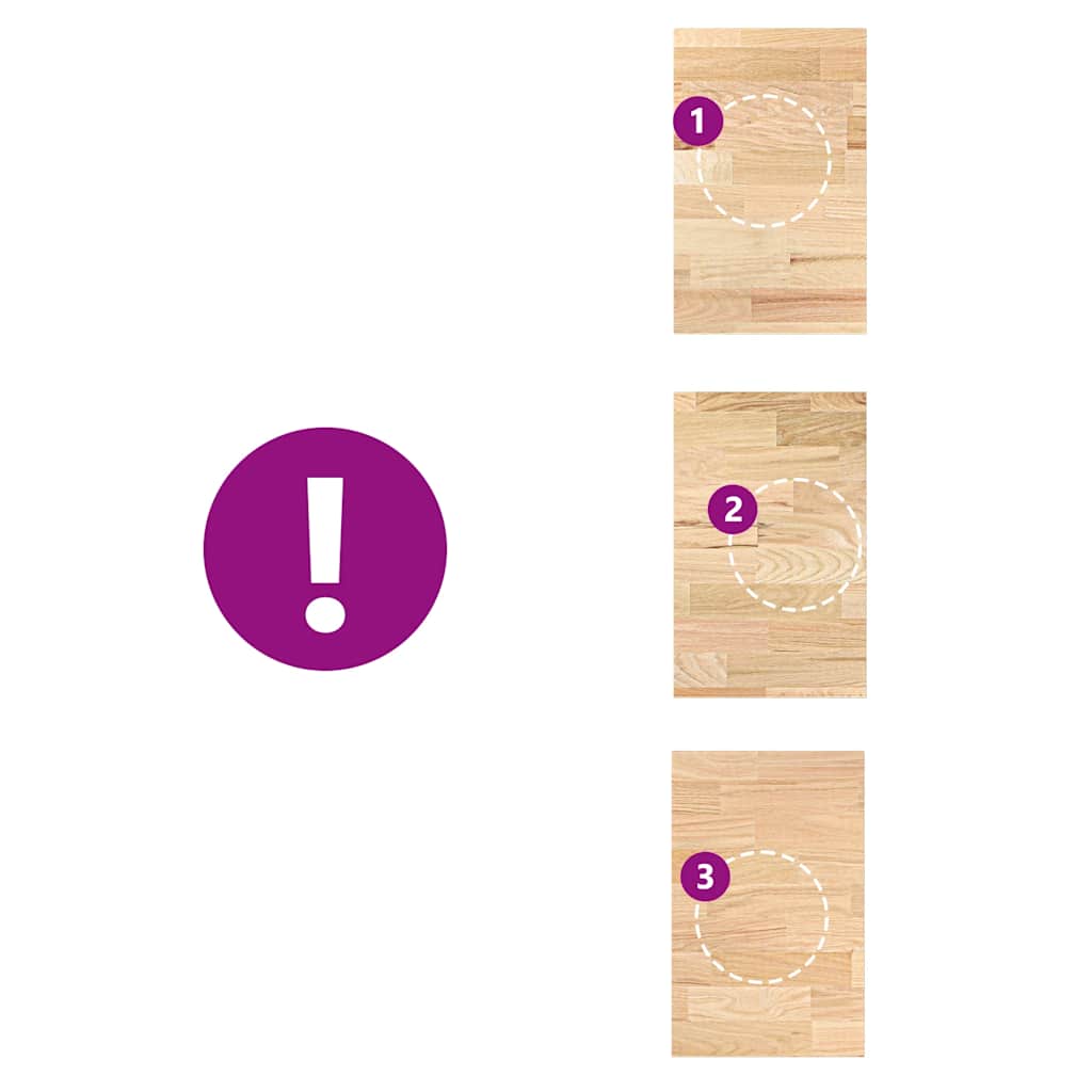 Kjøkken benkeplate rektangulær 40x63,5x4 cm heltre eik vidaXL