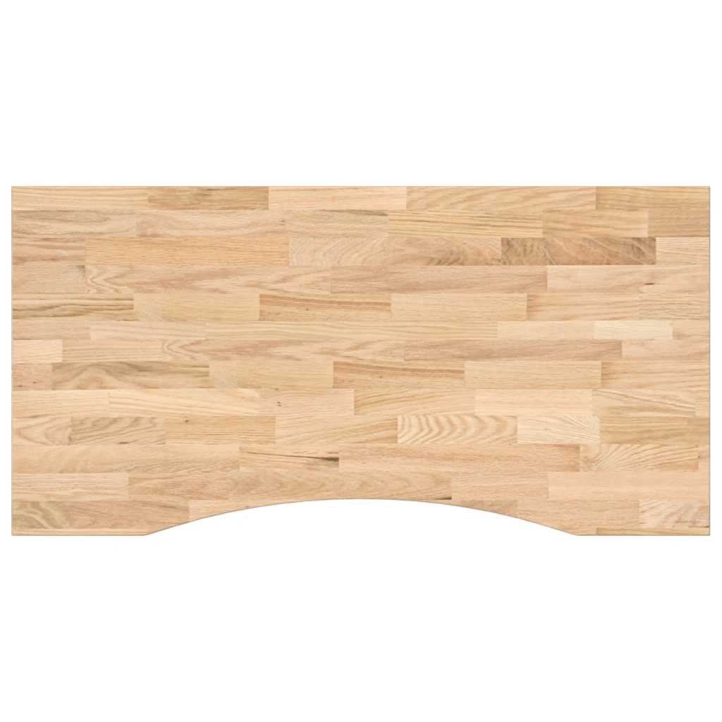 Bordplate rektangulær 100x50x2,5 cm ubehandlet heltre eik vidaXL