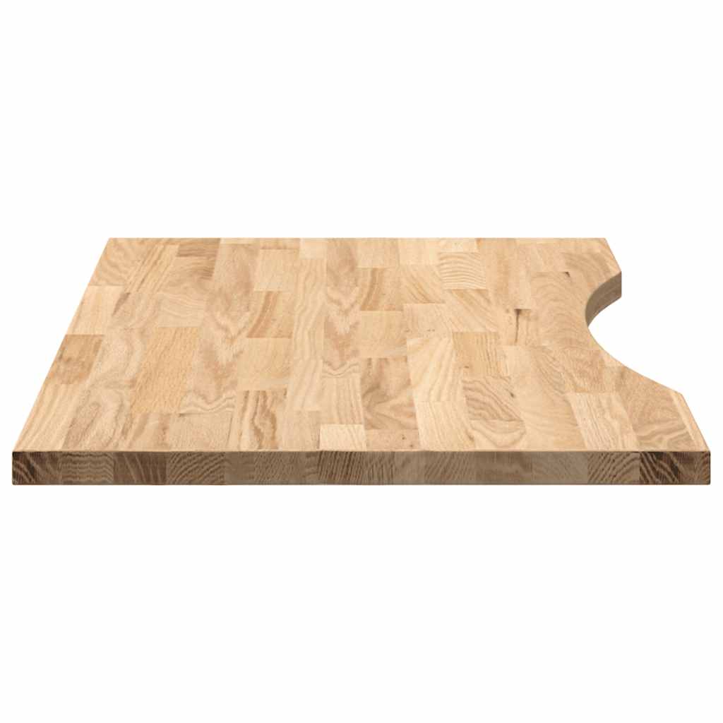 Bordplate rektangulær 80x60x2,5 cm ubehandlet heltre eik