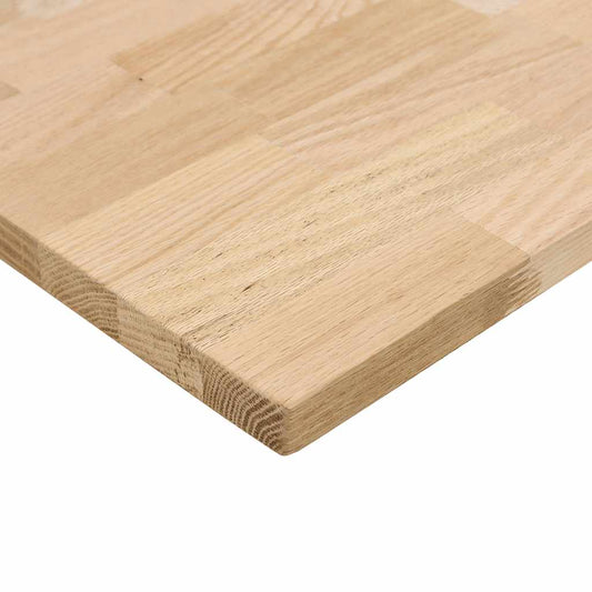 Bordplate rektangulær 100x80x2,5 cm ubehandlet heltre eik