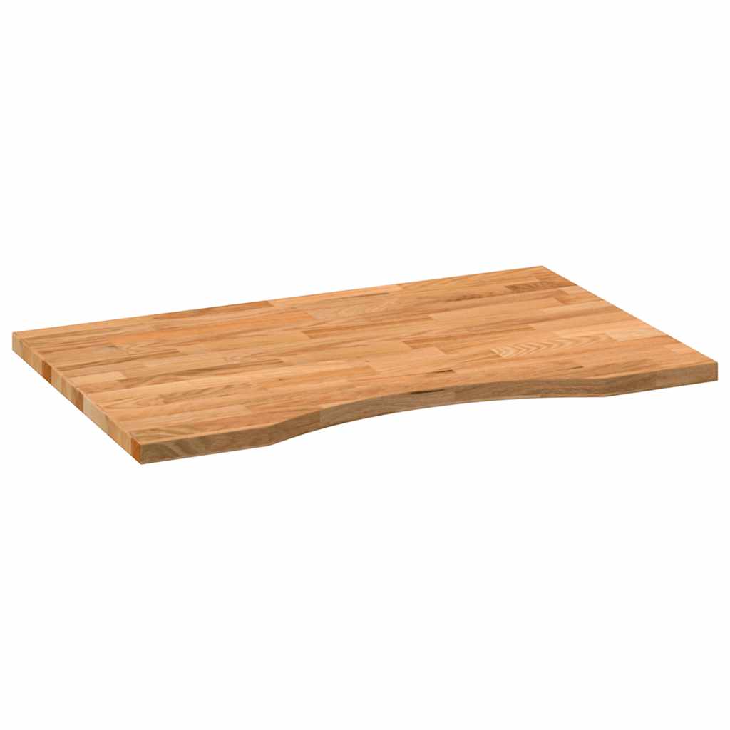 Bordplate lysebrun 80x50x2,5 cm rektangulær heltre eik