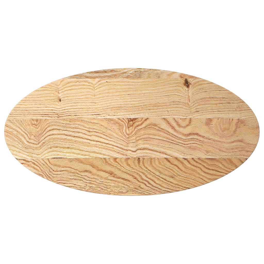 Bordplate 100x50x2 cm oval heltre eik vidaXL