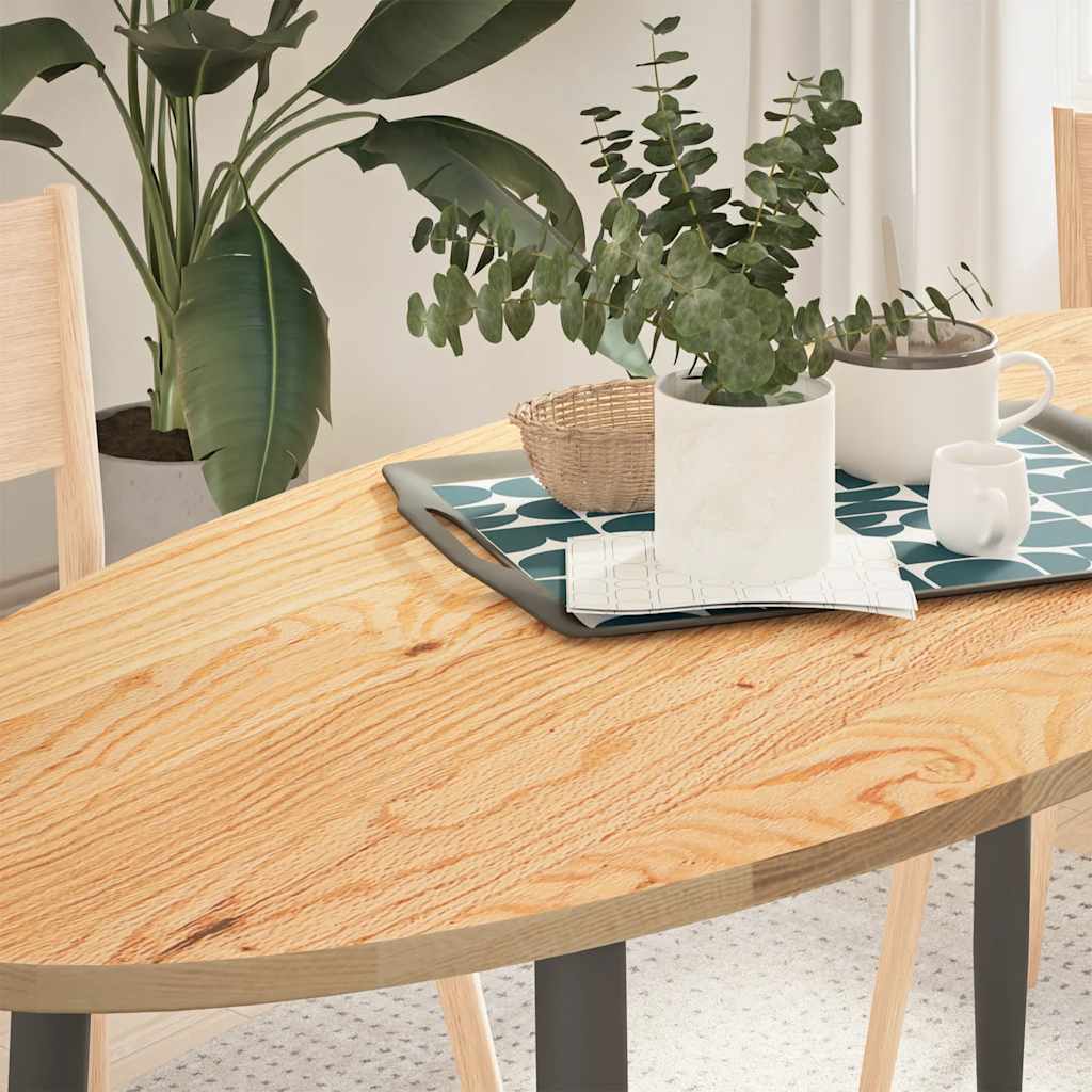 Bordplate 140x60x2 cm oval heltre eik vidaXL