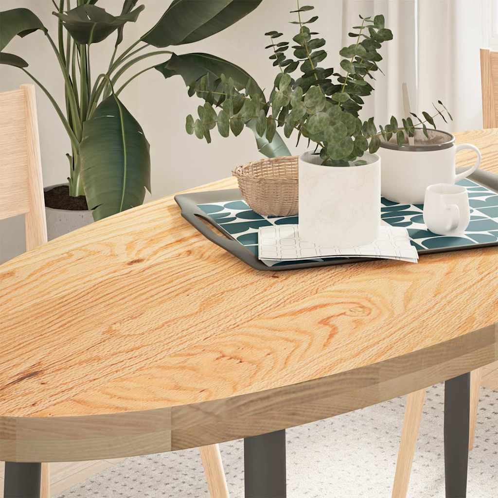 Bordplate 140x60x4 cm oval heltre eik
