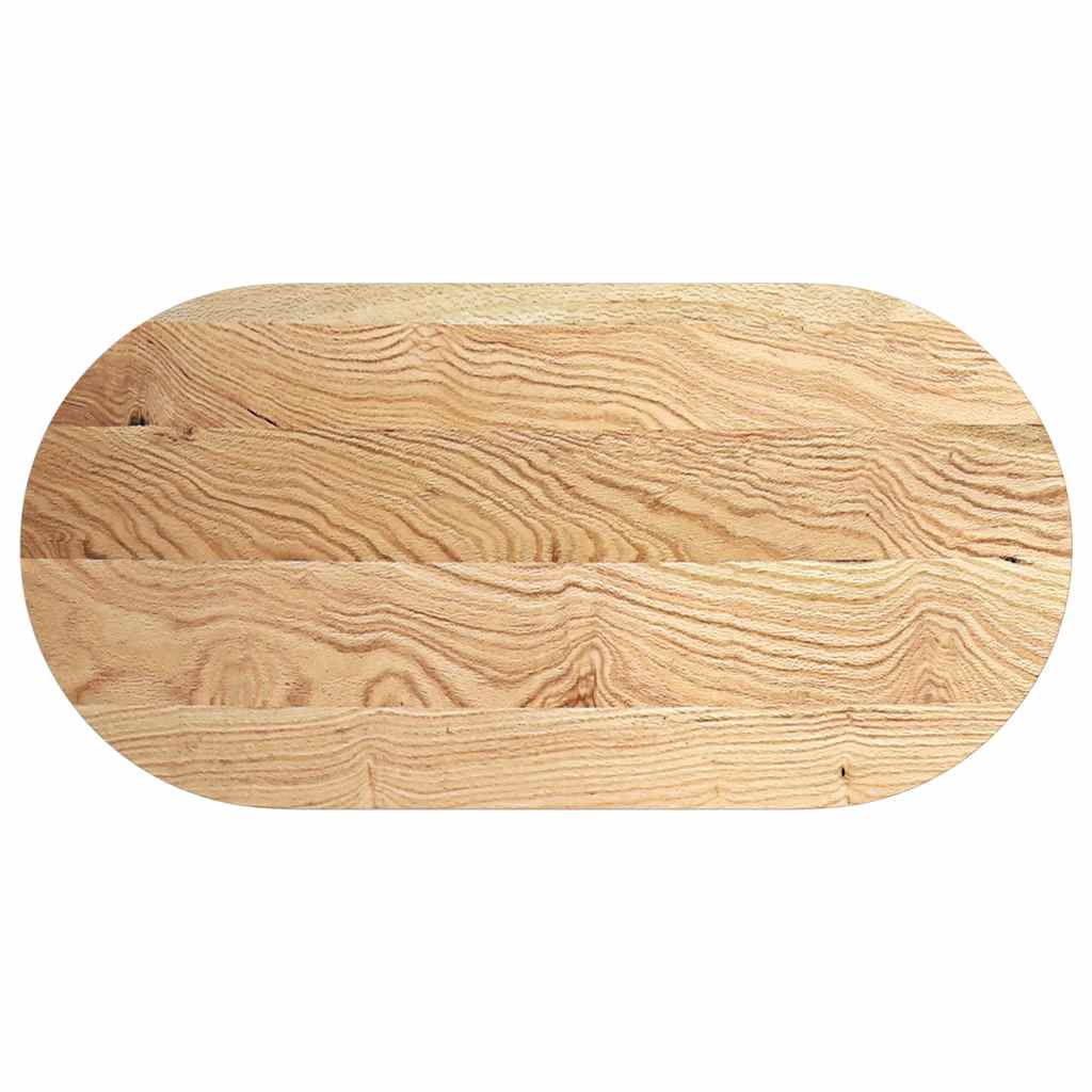 Bordplate 120x60x2 cm oval heltre eik vidaXL