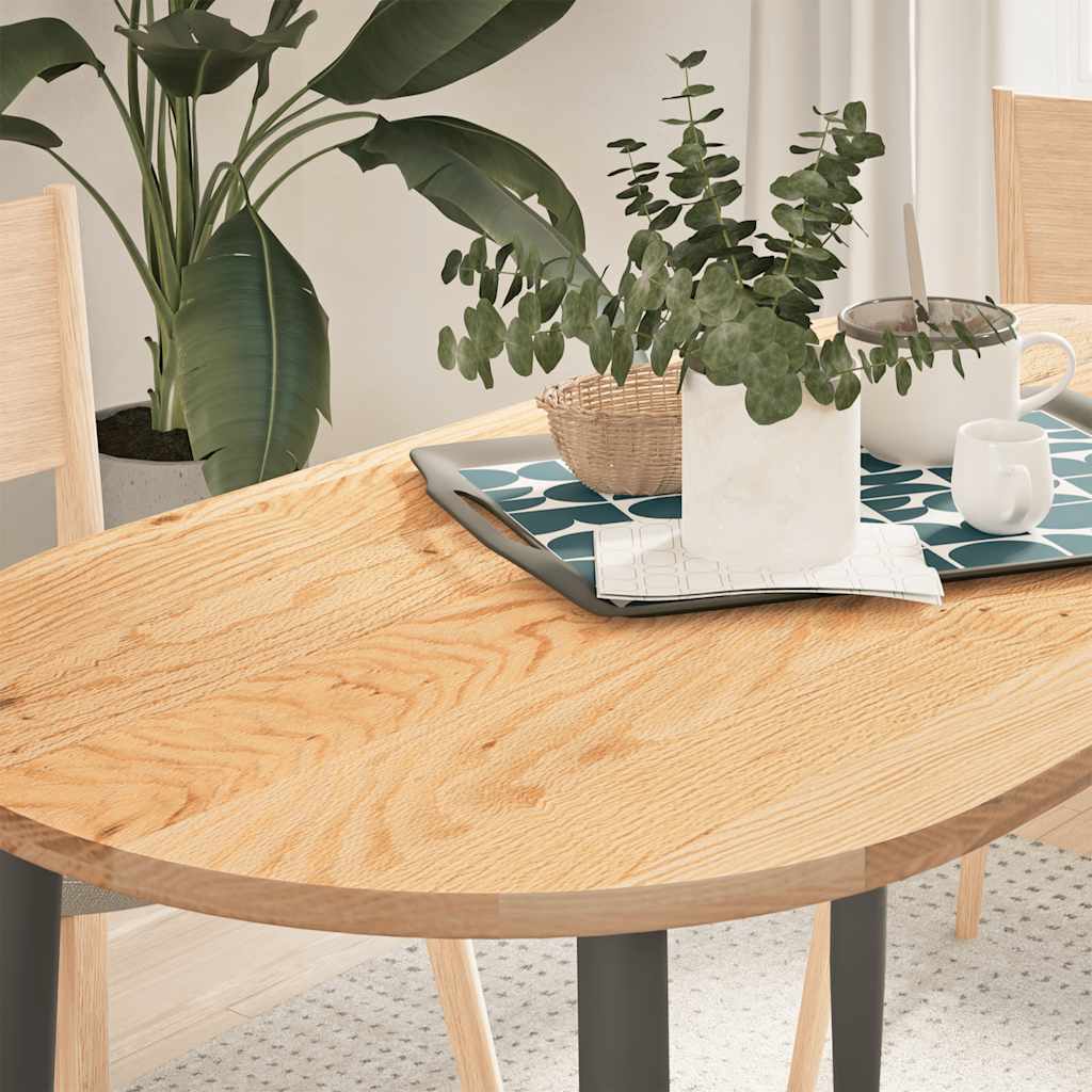 Bordplate 120x60x2 cm oval heltre eik vidaXL
