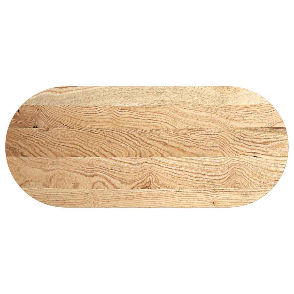 Bordplate 140x60x2 cm oval heltre eik vidaXL
