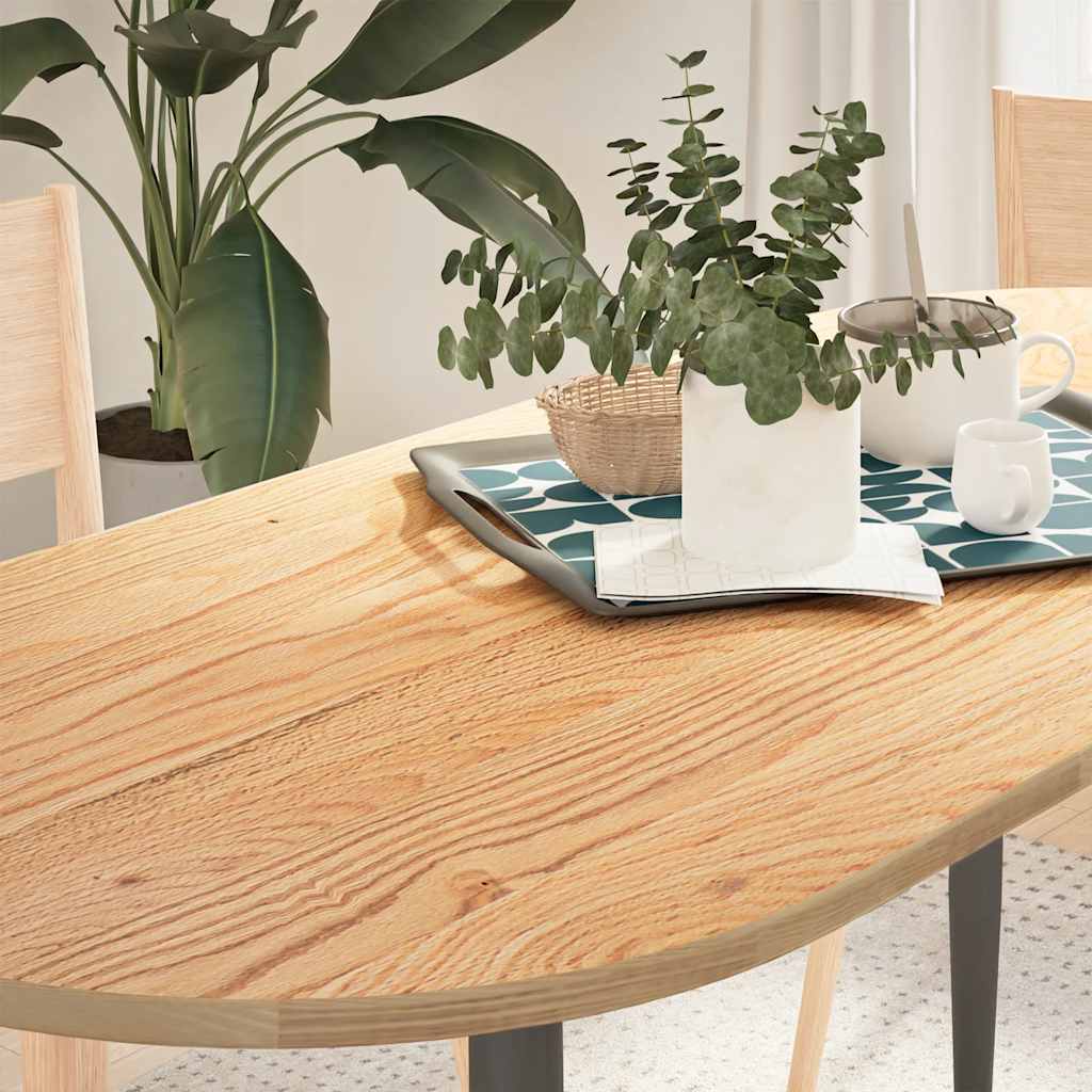 Bordplate 140x60x2 cm oval heltre eik vidaXL