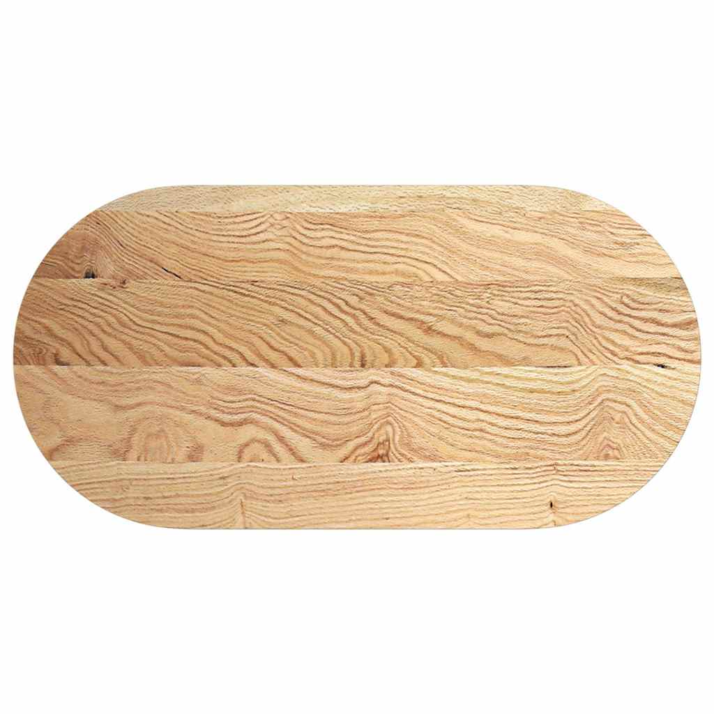 Bordplate 120x60x4 cm oval heltre eik vidaXL
