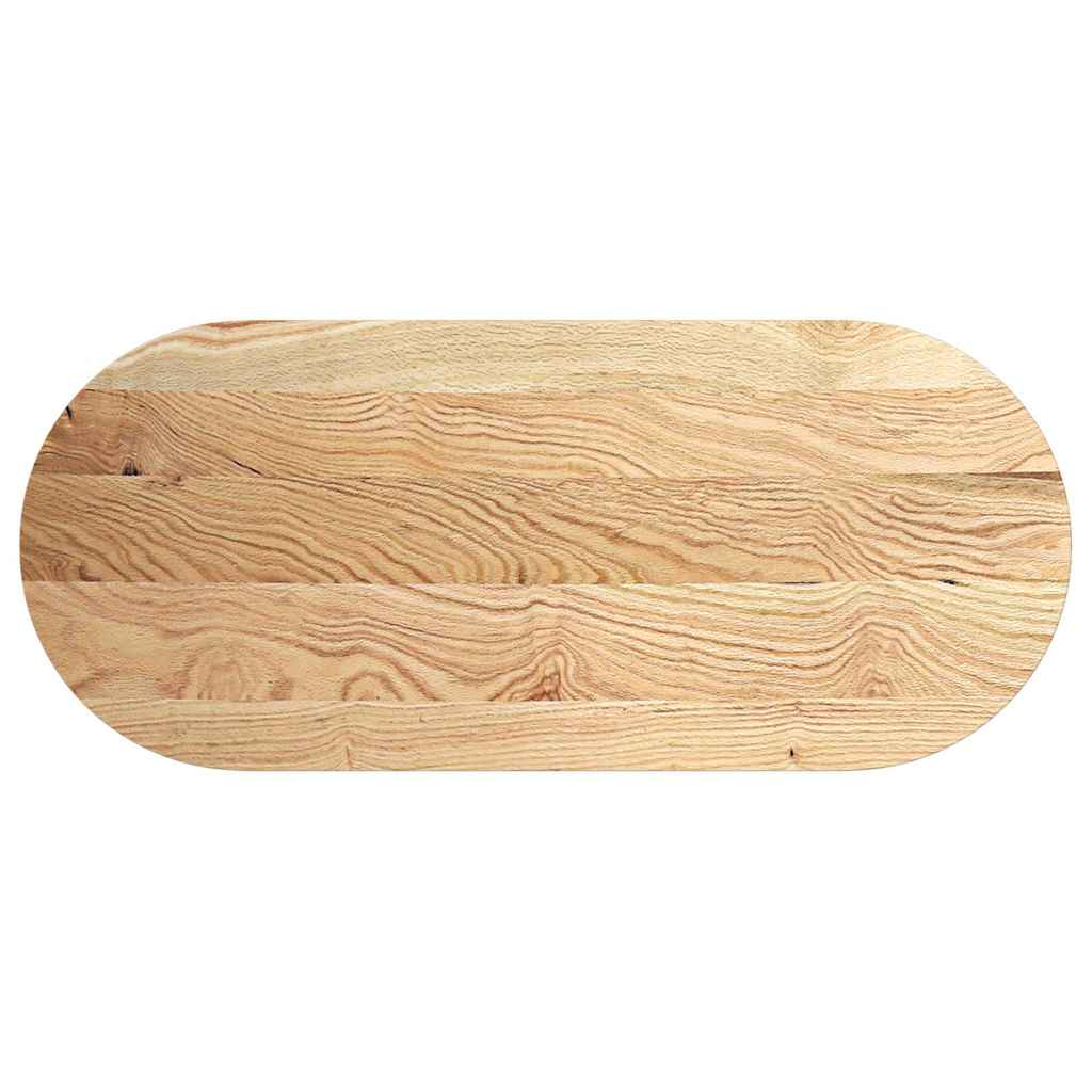 Bordplate 140x60x4 cm oval heltre eik vidaXL