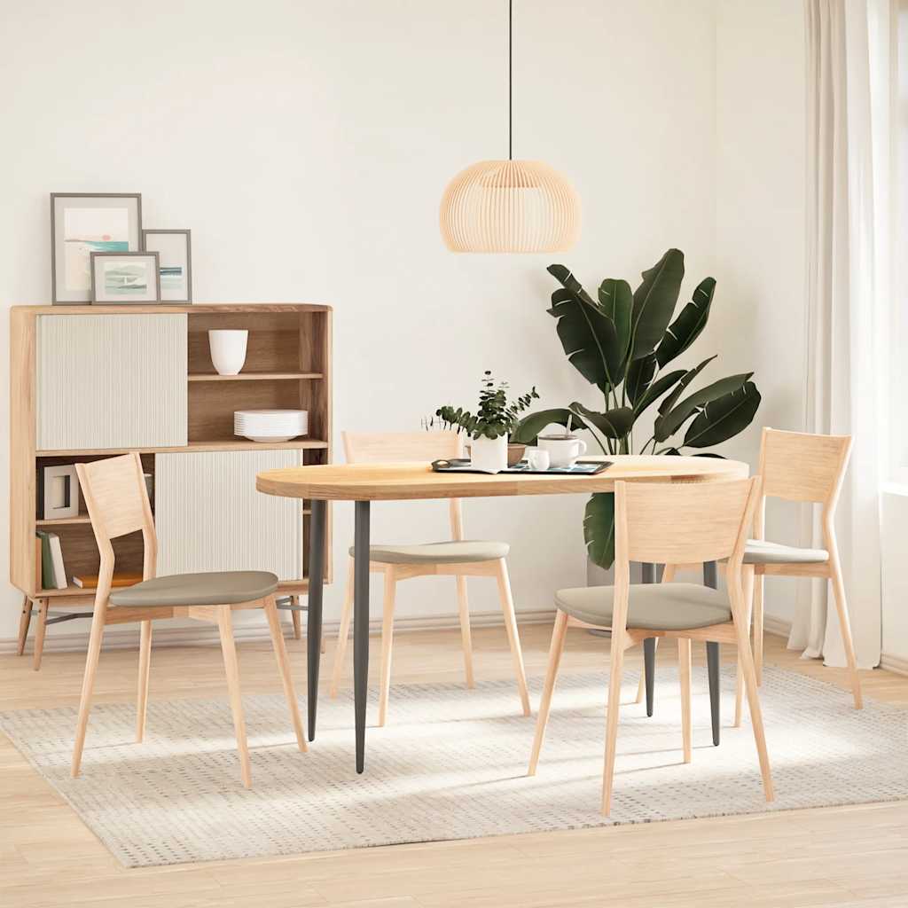 Bordplate 140x60x4 cm oval heltre eik vidaXL