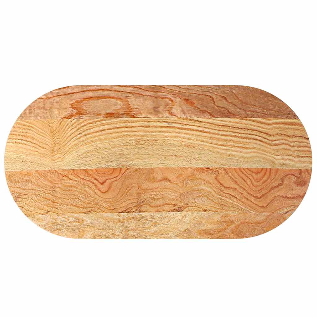 Bordplate lysebrun 120x60x2 cm oval heltre eik vidaXL