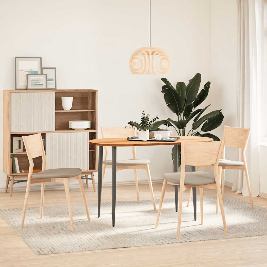 Bordplate lysebrun 120x60x2 cm oval heltre eik vidaXL