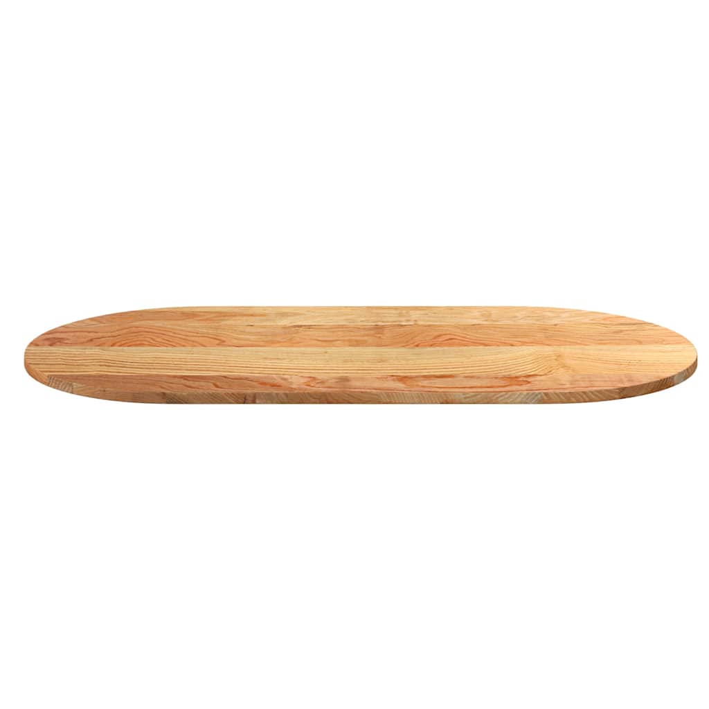 Bordplate lysebrun 120x60x2 cm oval heltre eik vidaXL