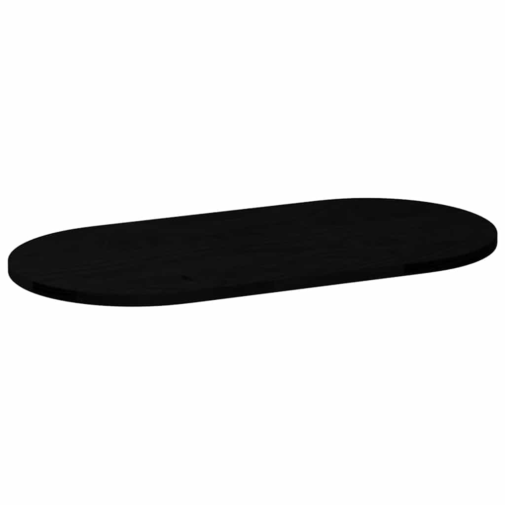 Bordplate mørkebrun 80x40x2 cm oval heltre eik
