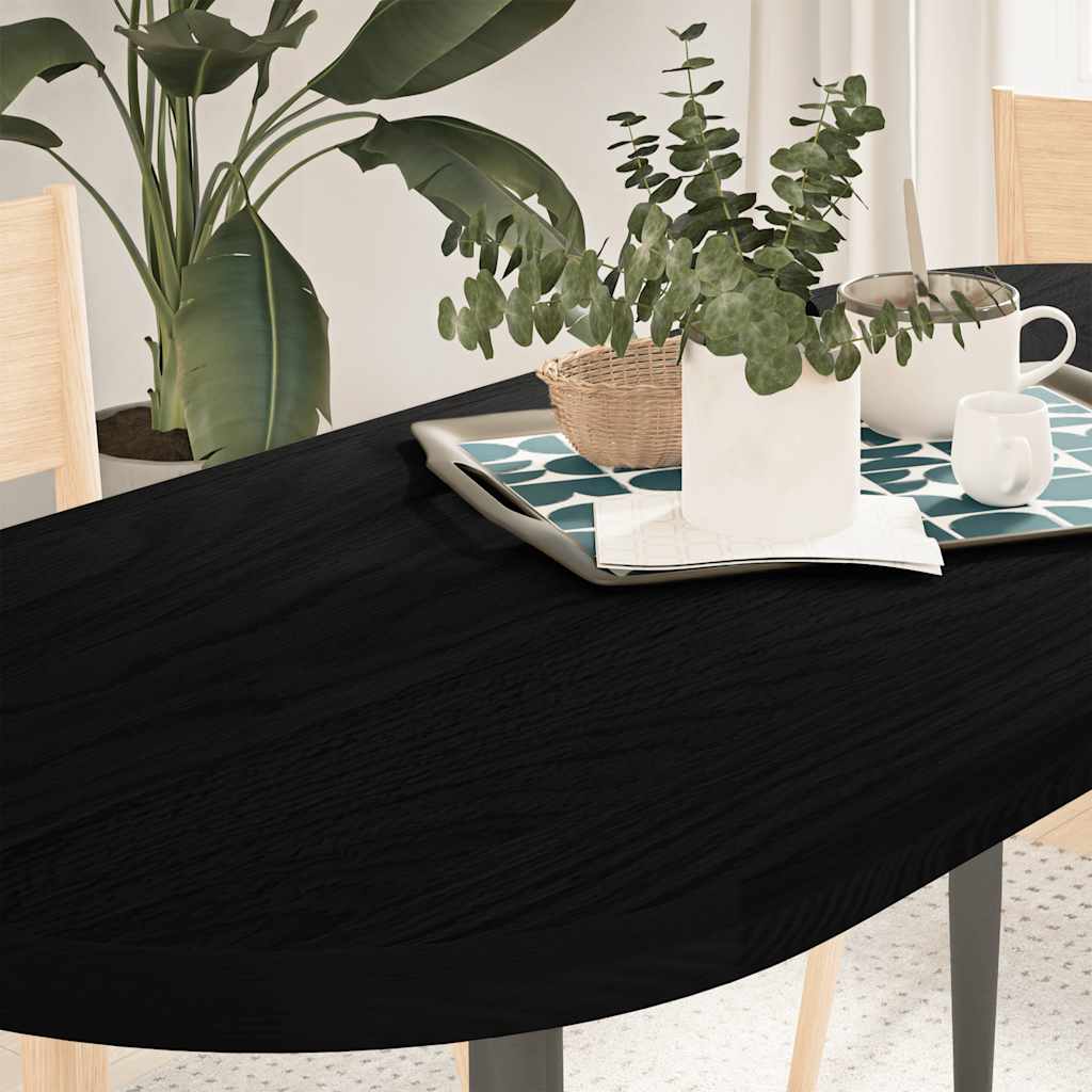 Bordplate mørkebrun 140x60x4 cm oval heltre eik