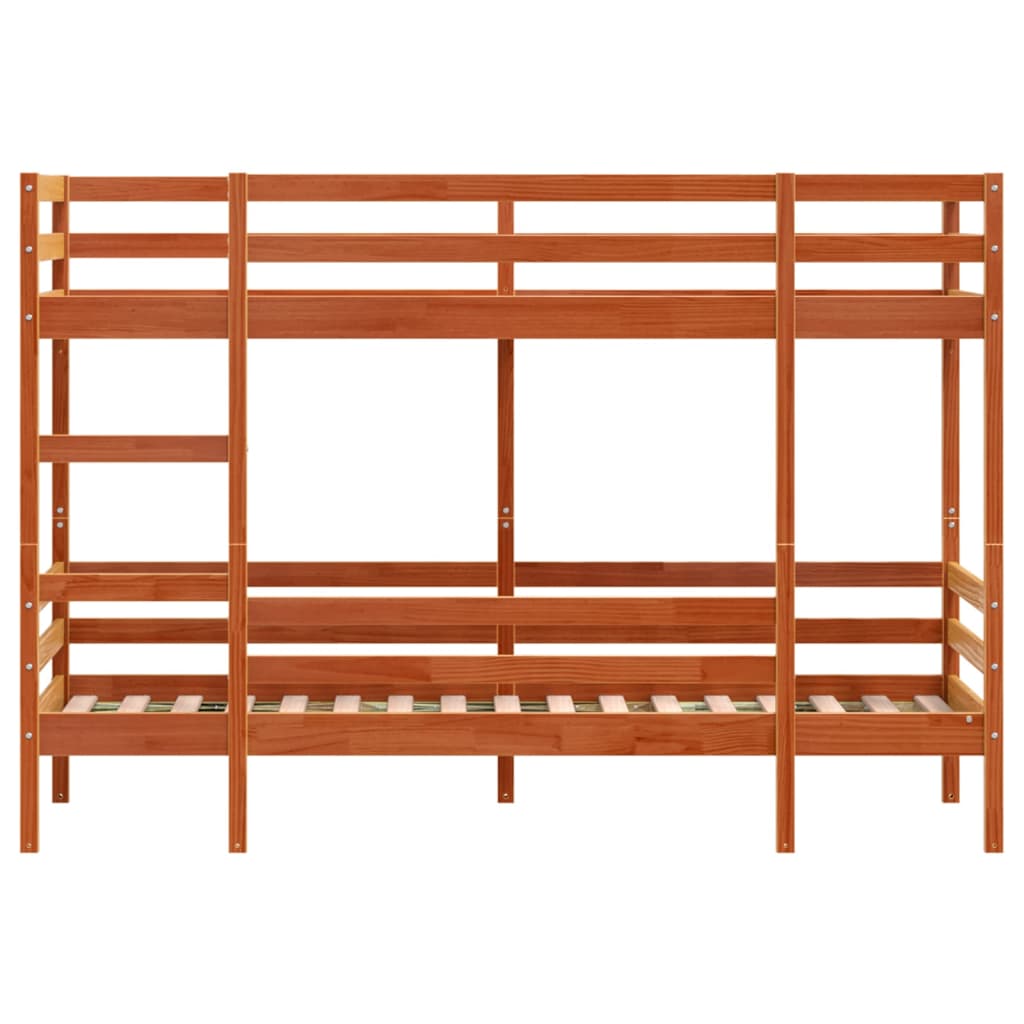 Køyeseng voksbrun 80x200 cm heltre furu
