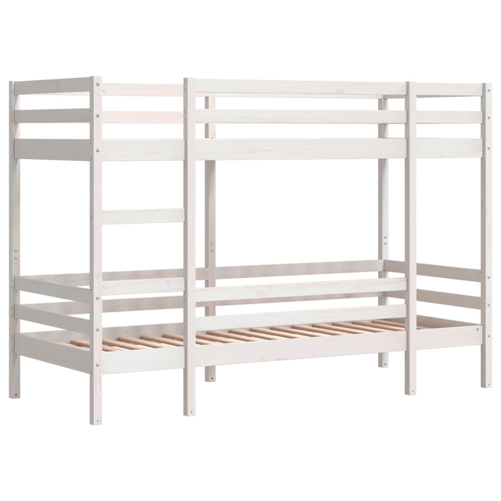 Køyeseng hvit 75x190 cm heltre furu