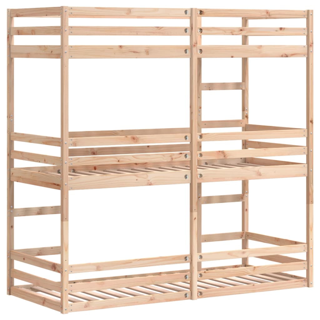 Trippel køyeseng 80x200 cm heltre furu