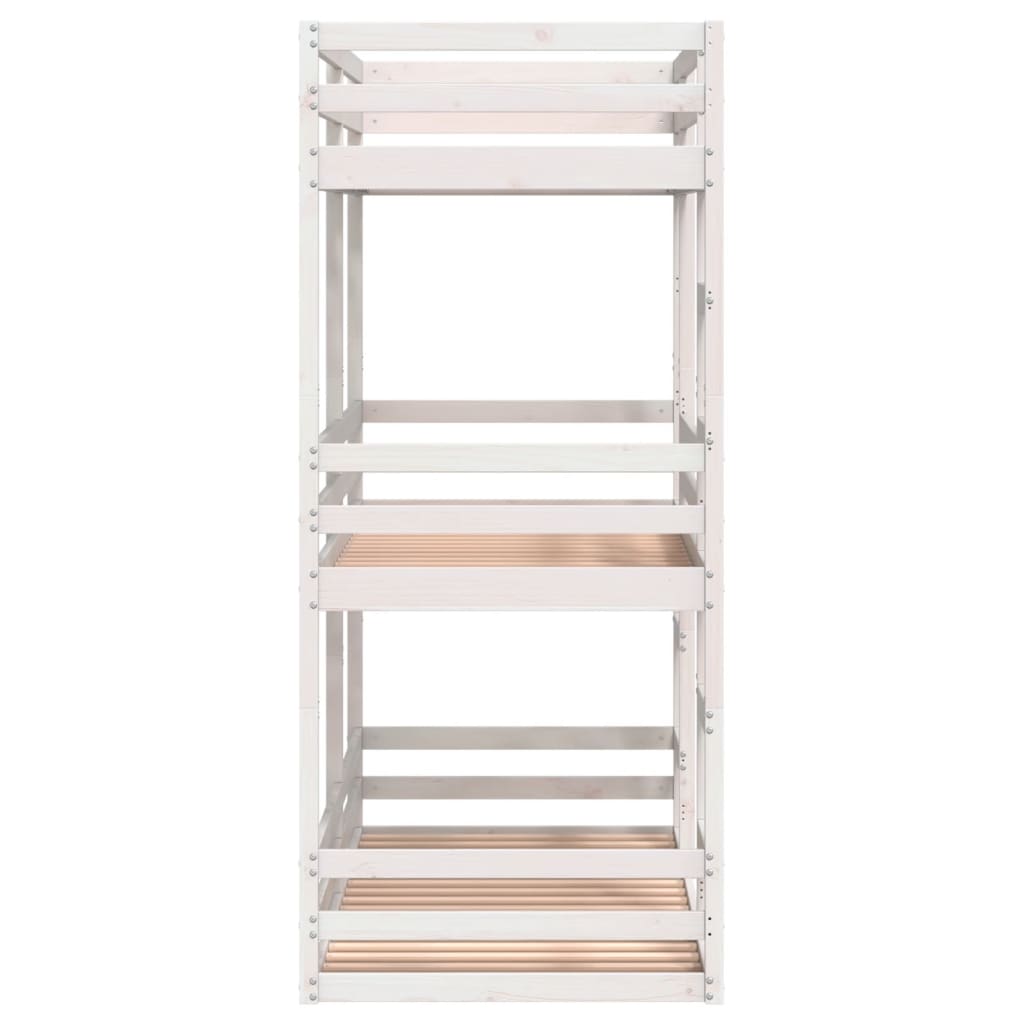 Trippel køyeseng hvit 90x190 cm heltre furu