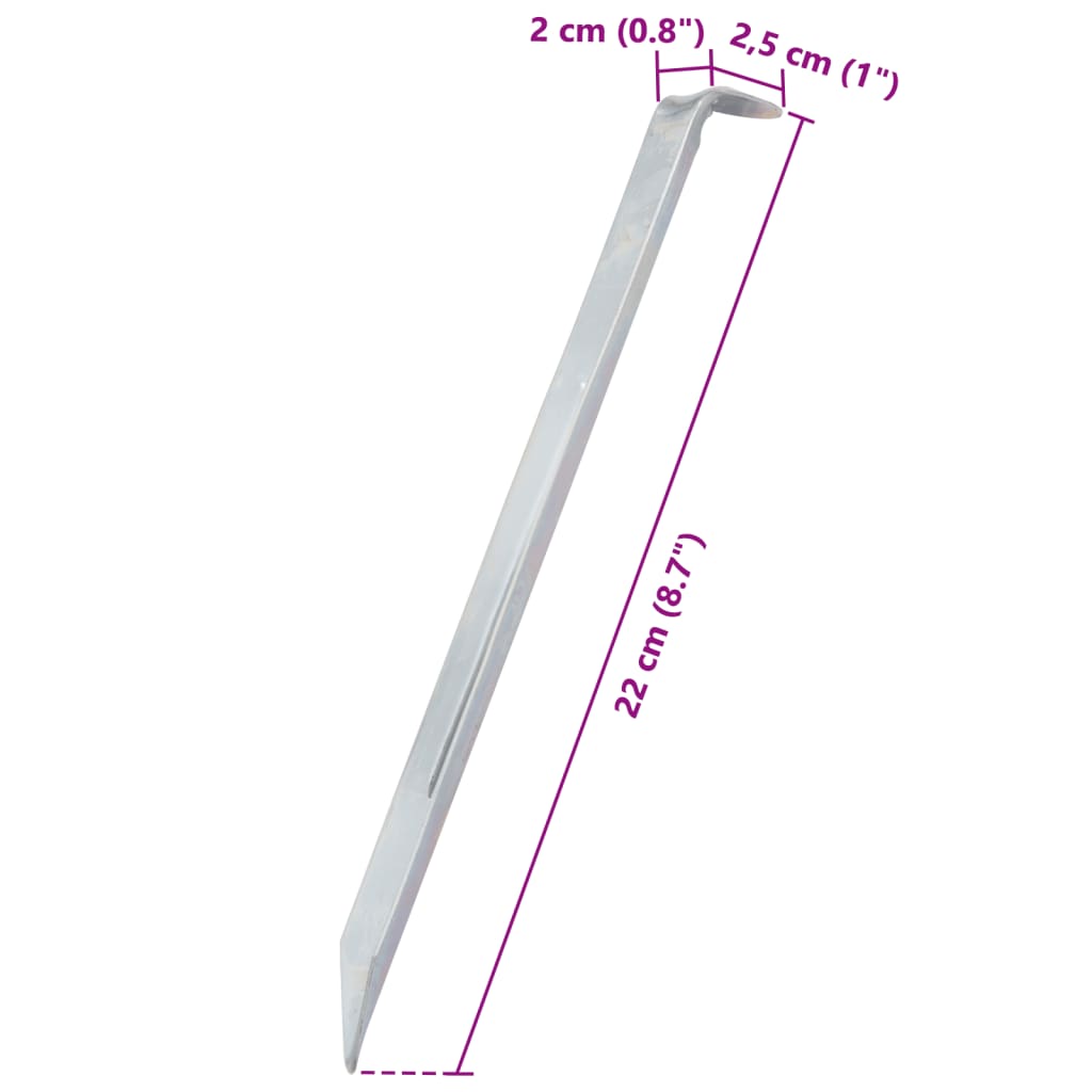 Teltplugger 24 stk 22 cm Ø20 mm galvanisert stål